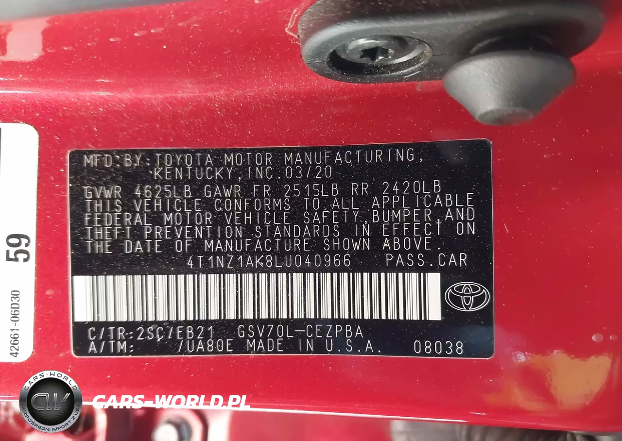 2020 Toyota Camry Trd V6 VIN:4T1NZ1AK8LU040966 - 9