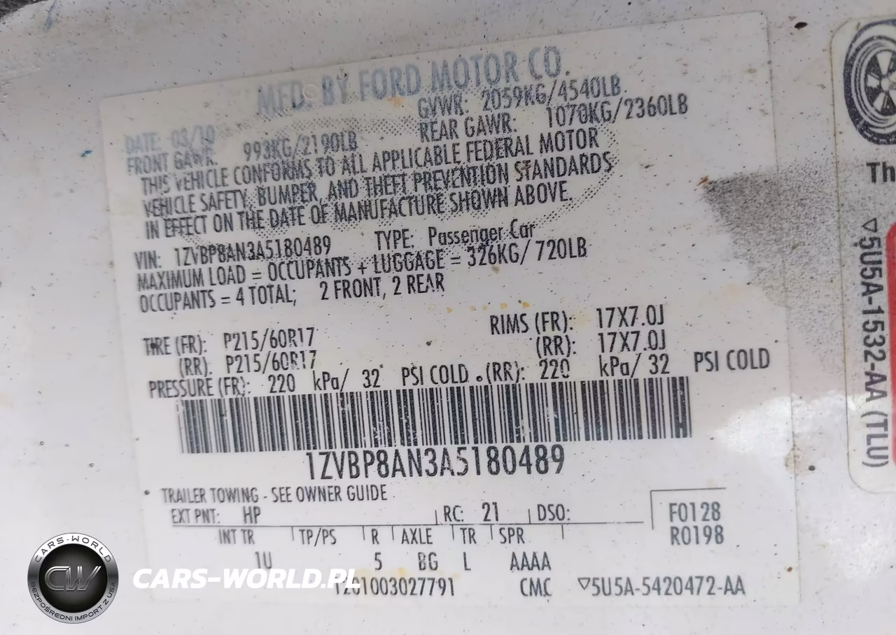 2010 Ford Mustang V6-V6 Premium VIN:1ZVBP8AN3A5180489 - 9