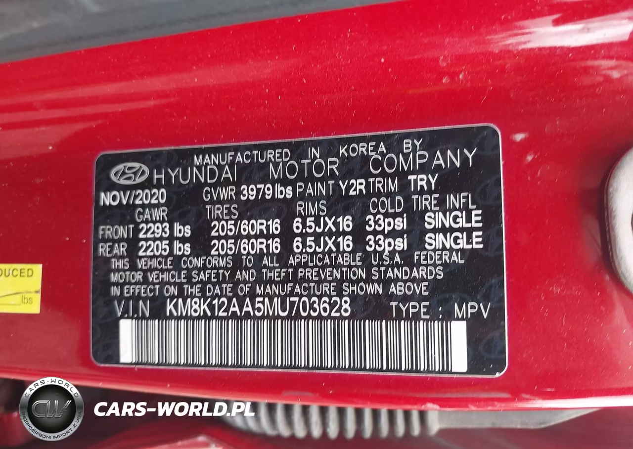 2021 Hyundai Kona Se VIN:KM8K12AA5MU703628 - 9