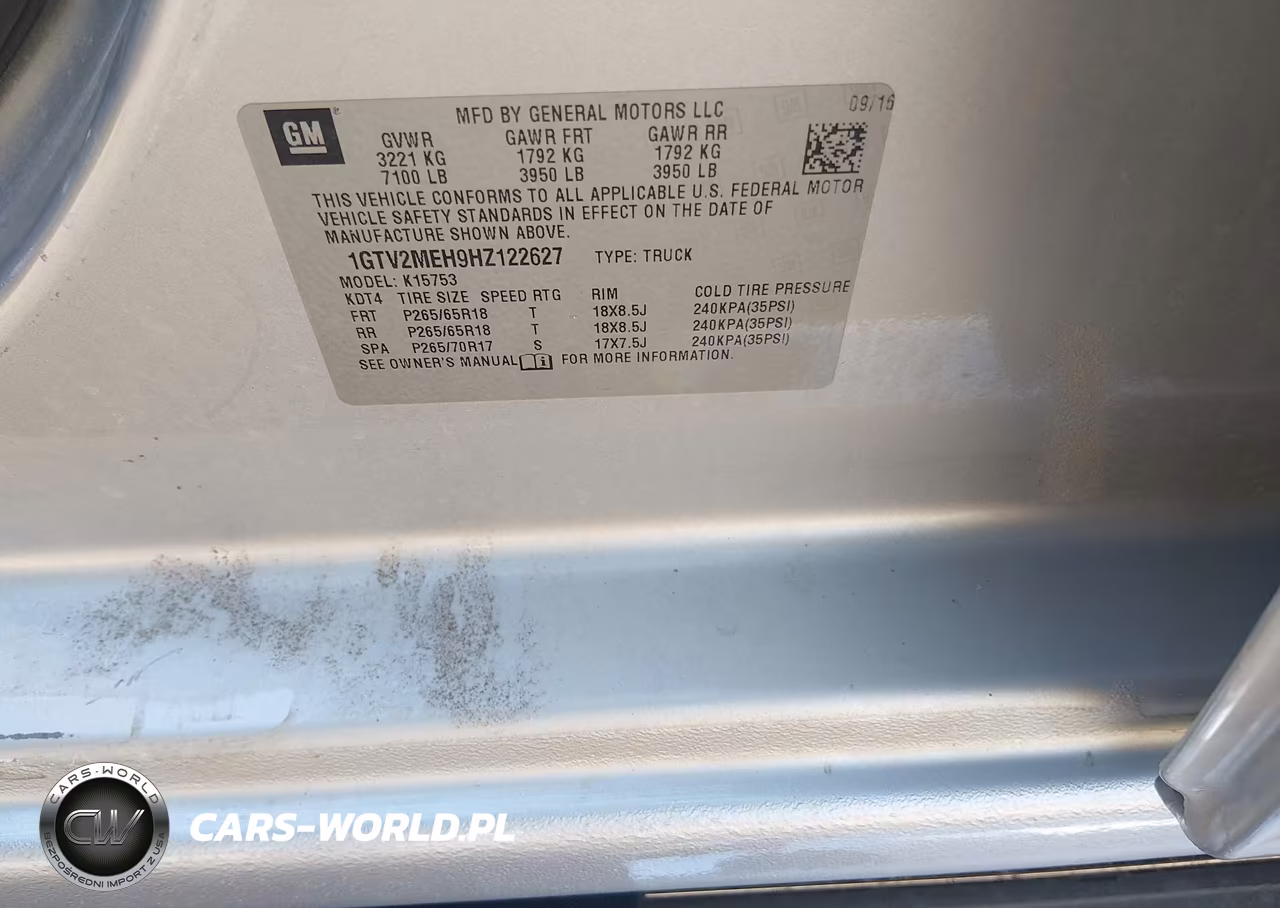 2017 GMC Sierra 1500 Sle VIN:1GTV2MEH9HZ122627 - 9