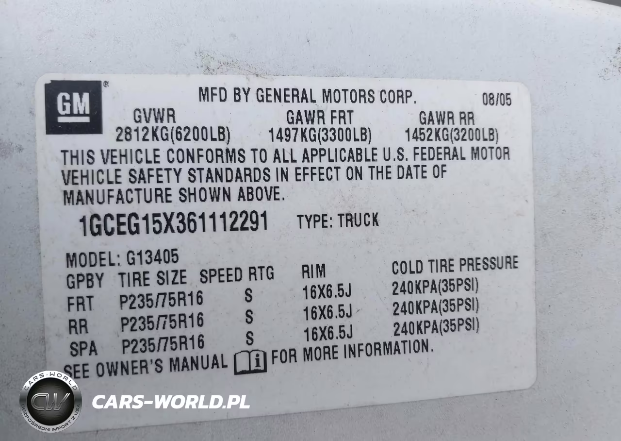 2006 Chevrolet Express Work Van VIN:1GCEG15X361112291 - 9