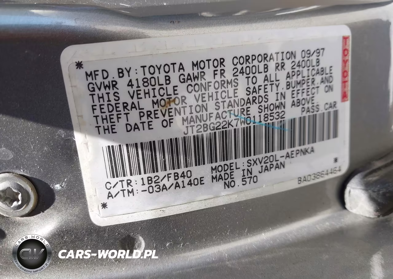 1998 Toyota Camry Le VIN:JT2BG22K7W0118532 - 9