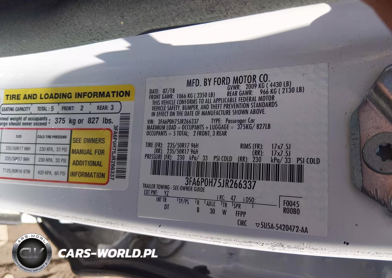 2018 Ford Fusion Se VIN:3FA6P0H75JR266337 - 9