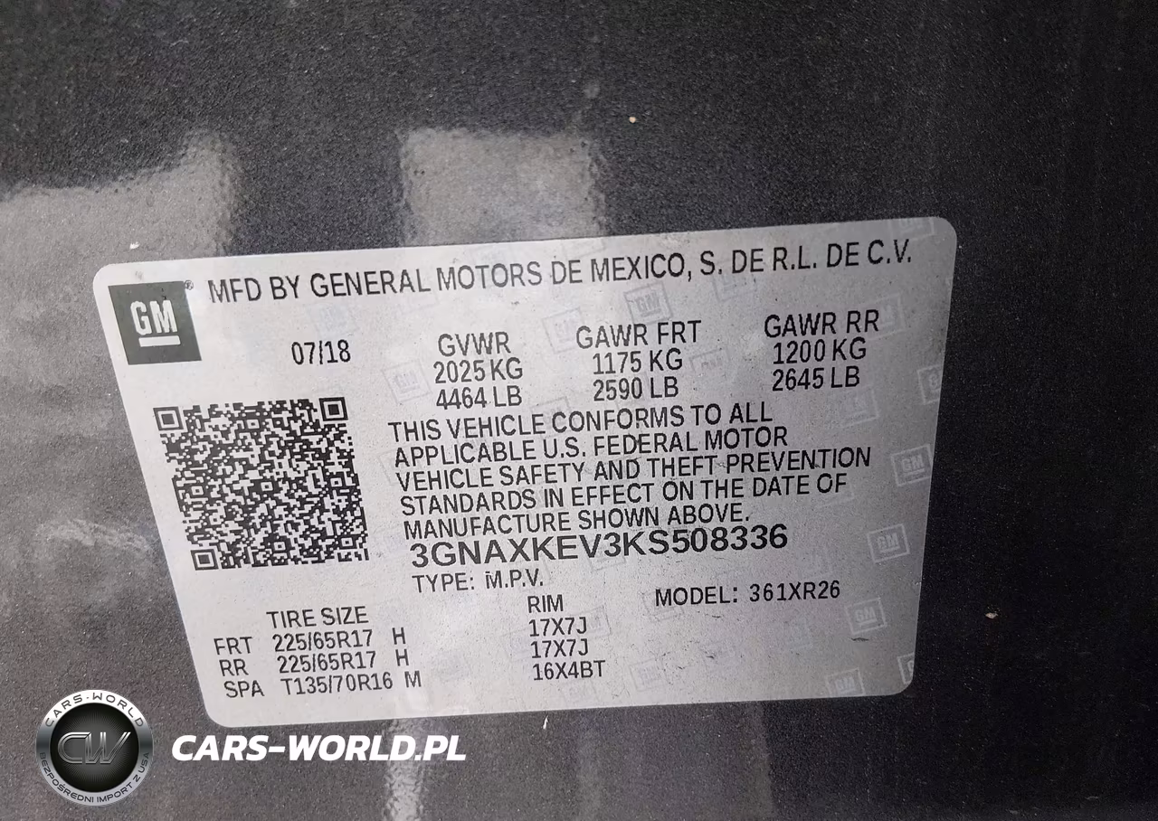 2019 Chevrolet Equinox Lt VIN:3GNAXKEV3KS508336 - 9