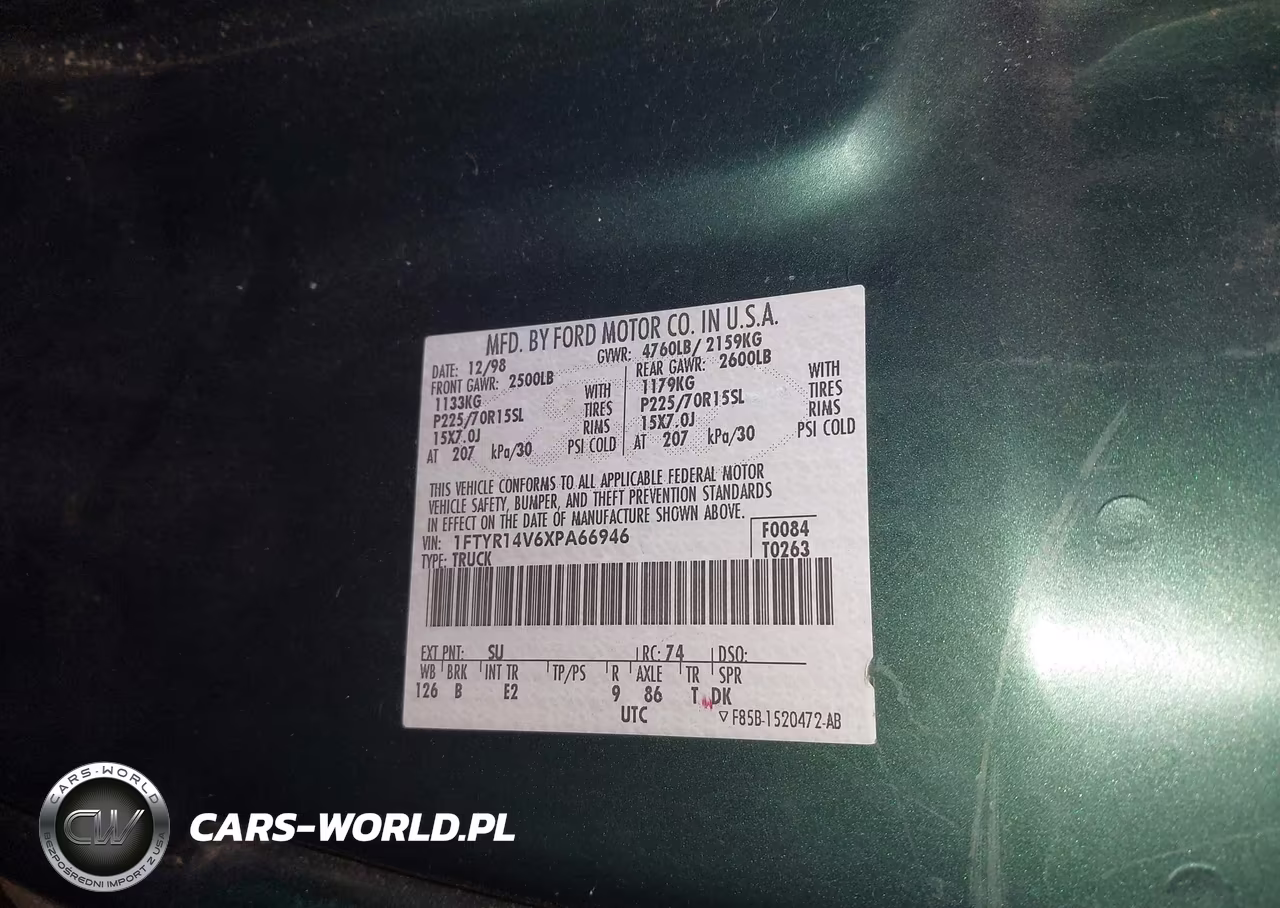 1999 Ford Ranger Xl-Xlt VIN:1FTYR14V6XPA66946 - 9