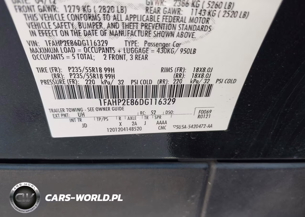 2013 Ford Taurus Sel VIN:1FAHP2E86DG116329 - 9