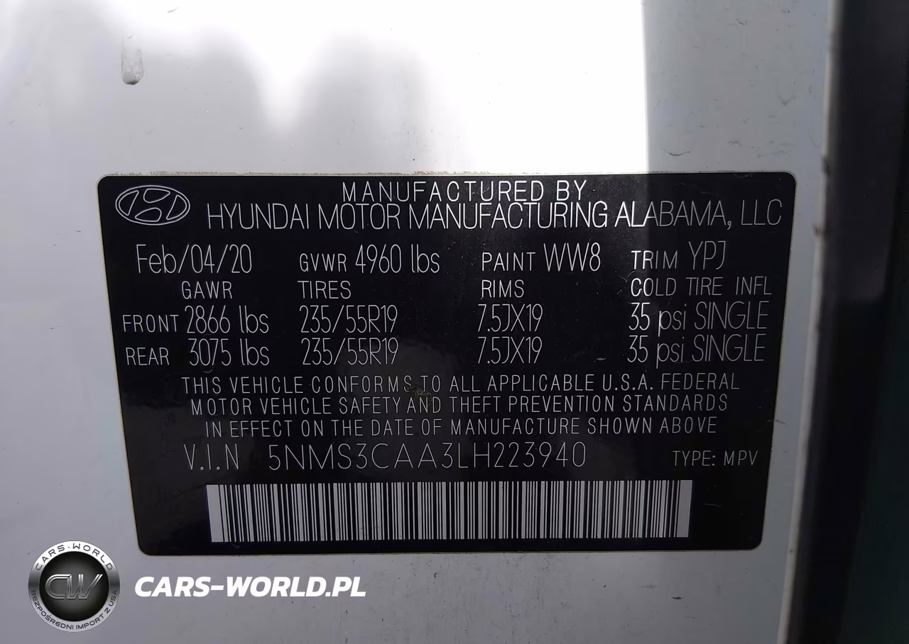 2020 Hyundai Santa Fe Sel 2.0T VIN:5NMS3CAA3LH223940 - 9