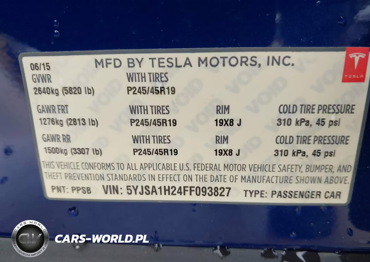 2015 Tesla Model S 70D-85D-P85D VIN:5YJSA1H24FF093827 - 9
