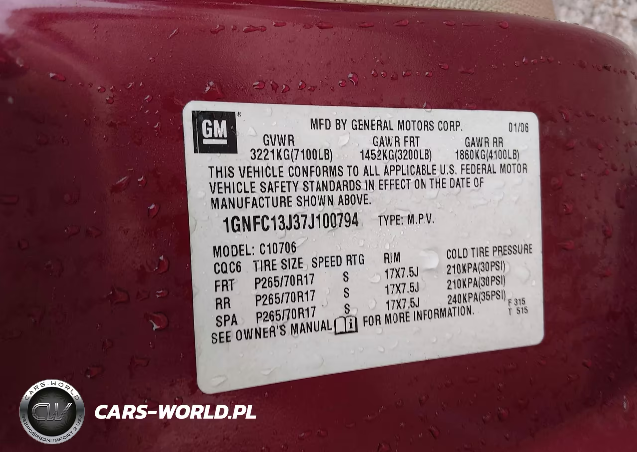 2007 Chevrolet Tahoe Lt VIN:1GNFC13J37J100794 - 9