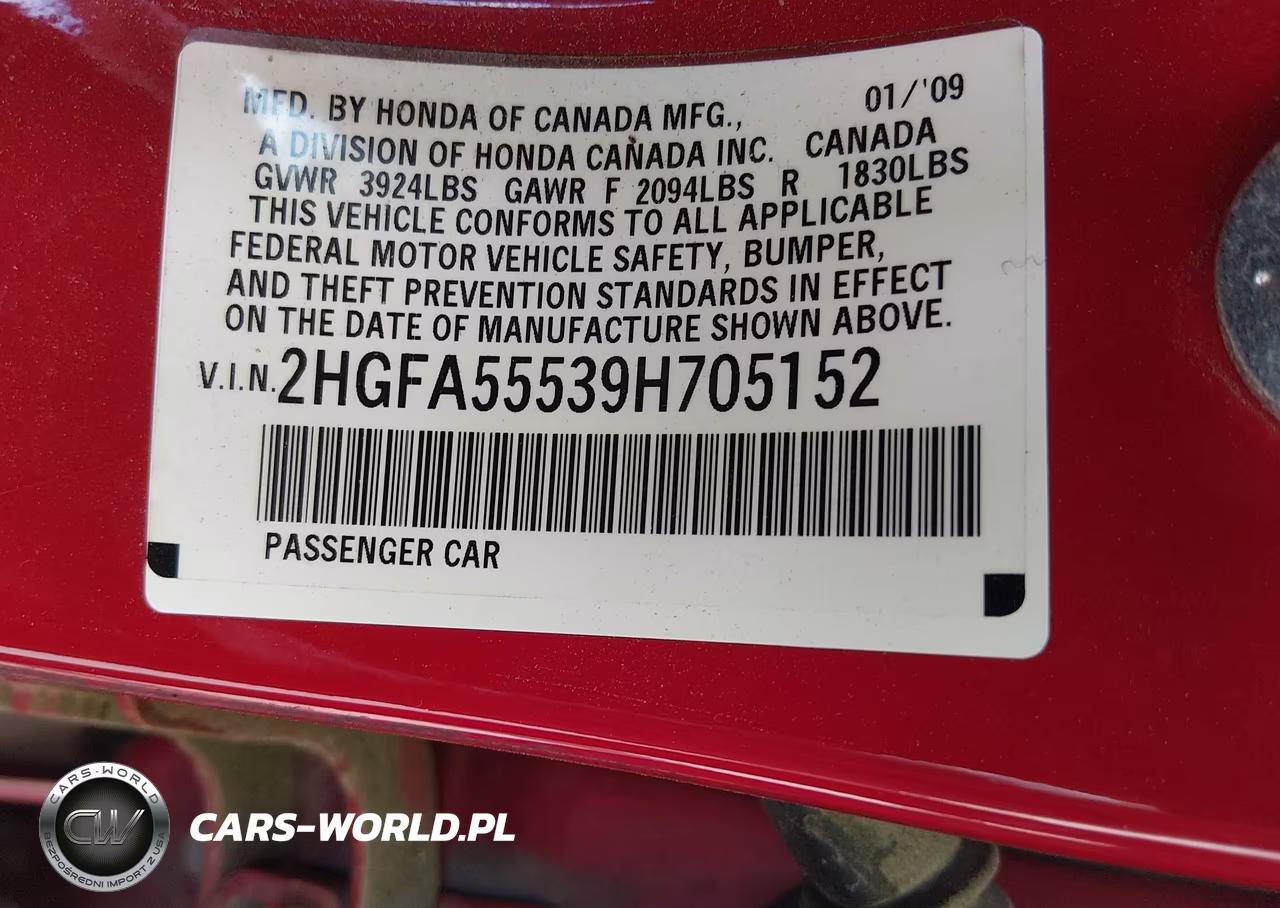2009 Honda Civic Si VIN:2HGFA55539H705152 - 9