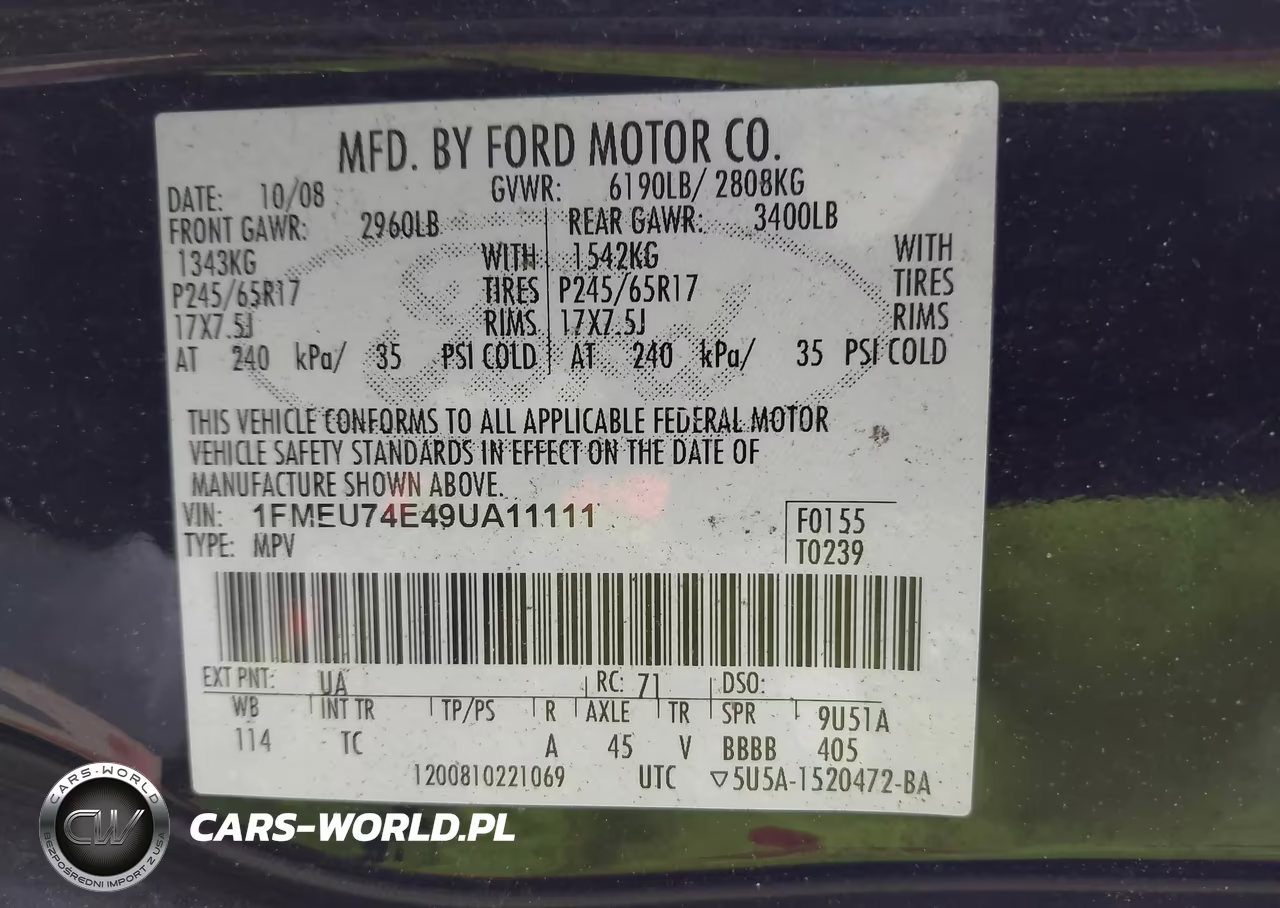 2009 Ford Explorer Eddie Bauer VIN:1FMEU74E49UA11111 - 9