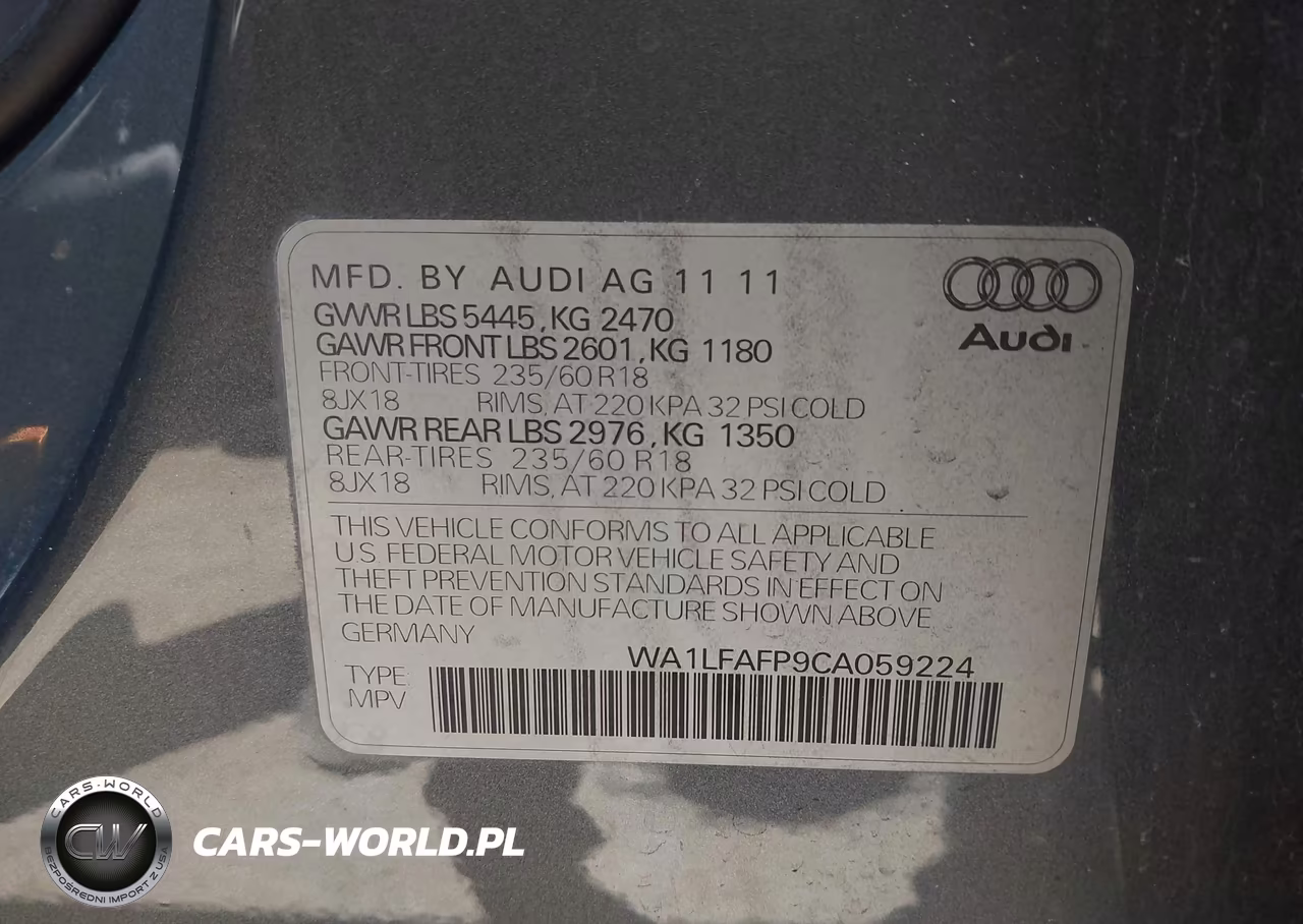 2012 Audi Q5 2.0T Premium VIN:WA1LFAFP9CA059224 - 9