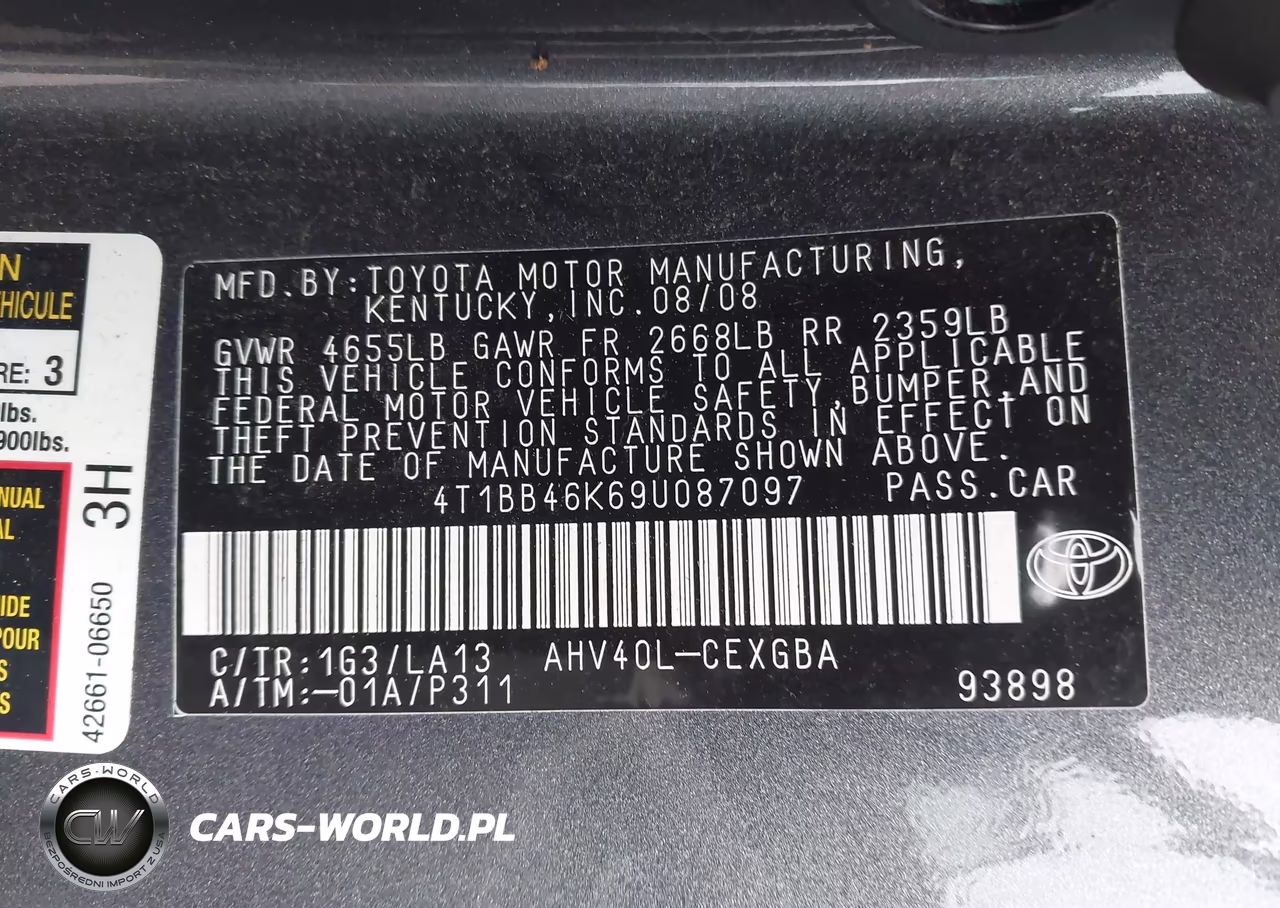 2009 Toyota Camry Hybrid VIN:4T1BB46K69U087097 - 9