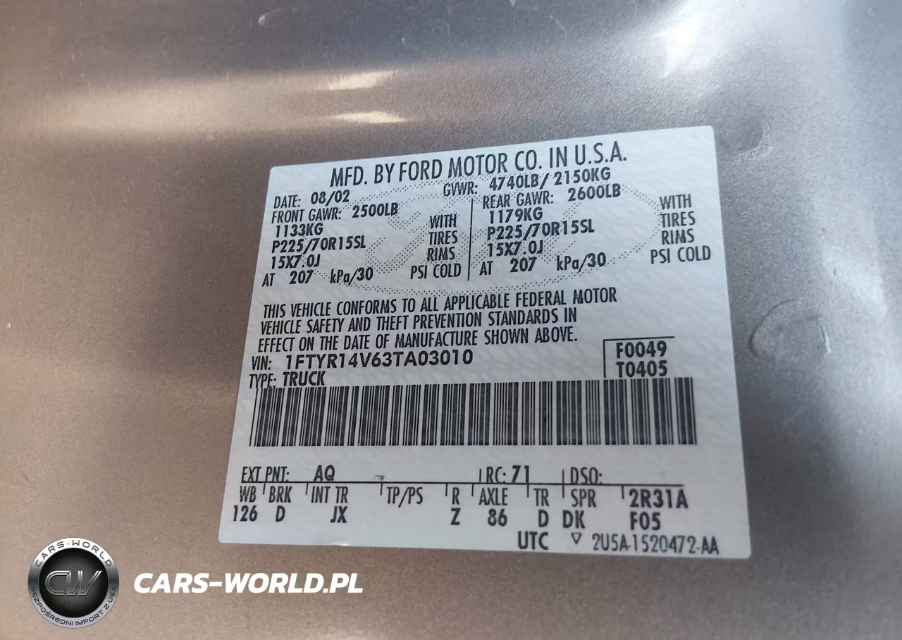 2003 Ford Ranger Edge-Tremor-Xl-Xlt VIN:1FTYR14V63TA03010 - 9