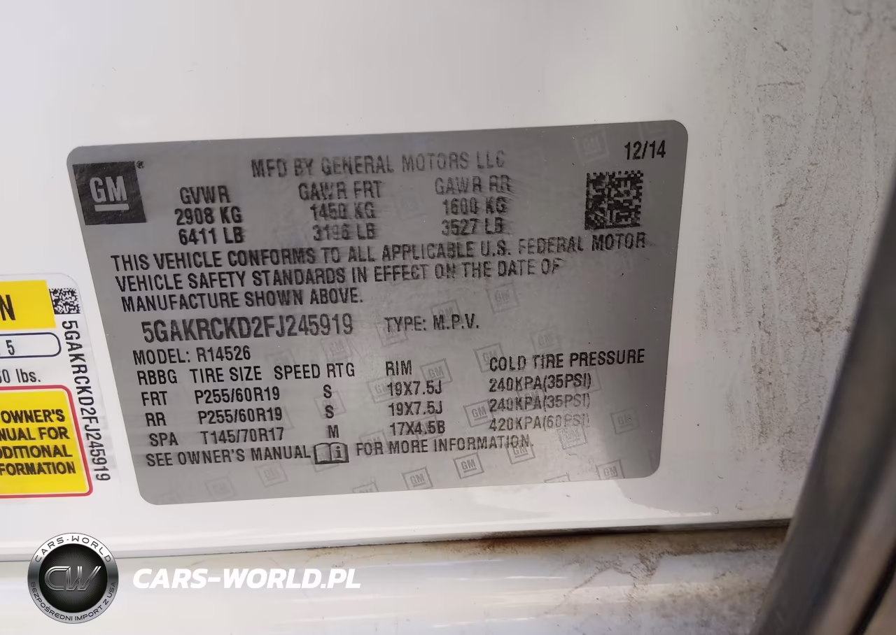 2015 Buick Enclave Premium VIN:5GAKRCKD2FJ245919 - 9
