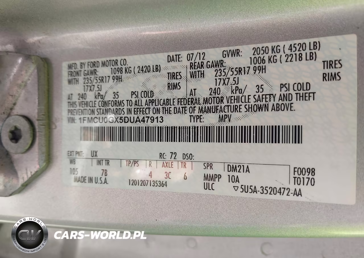 2013 Ford Escape Se VIN:1FMCU0GX5DUA47913 - 9