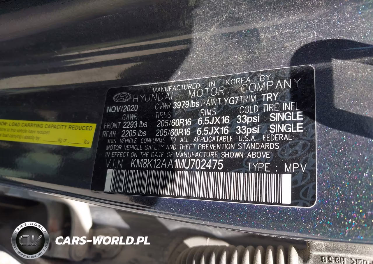 2021 Hyundai Kona Se VIN:KM8K12AA1MU702475 - 9