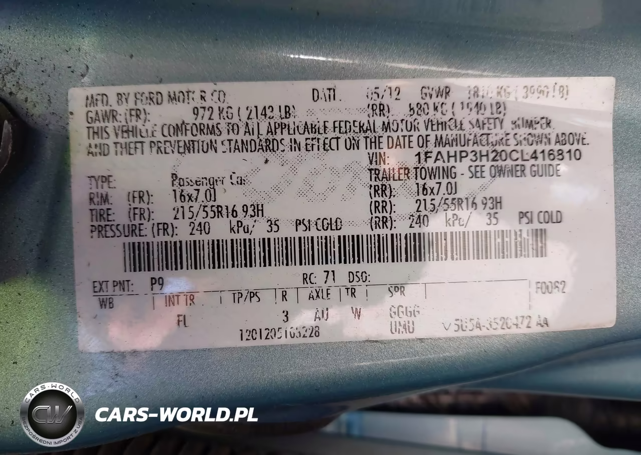 2012 Ford Focus Sel VIN:1FAHP3H20CL416810 - 9