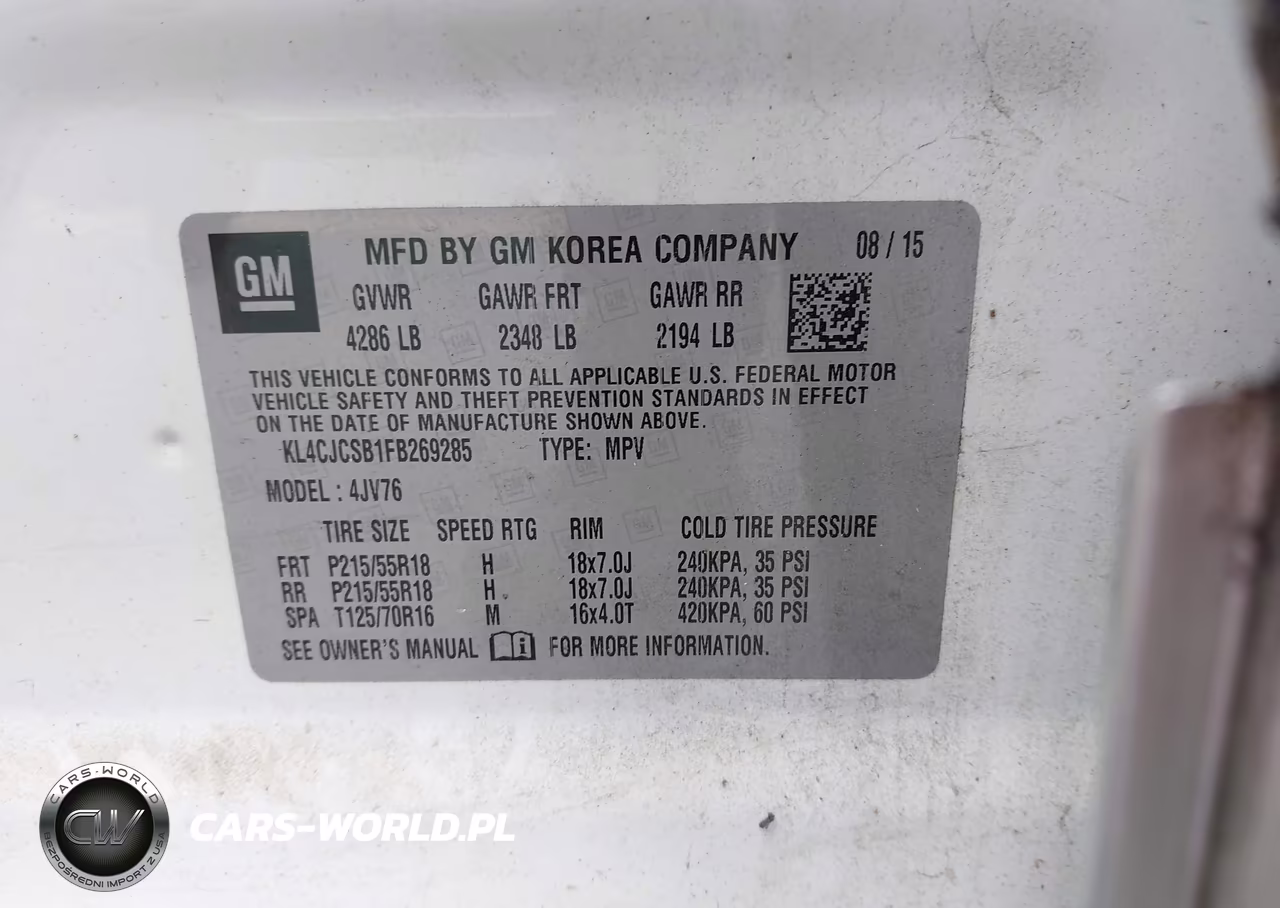 2015 Buick Encore Leather VIN:KL4CJCSB1FB269285 - 9