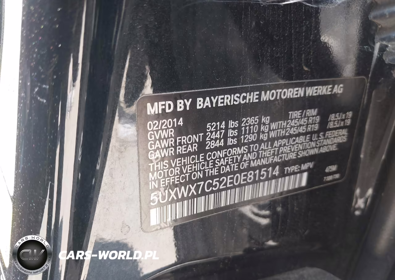 2014 BMW X3 xDrive35I VIN:5UXWX7C52E0E81514 - 9