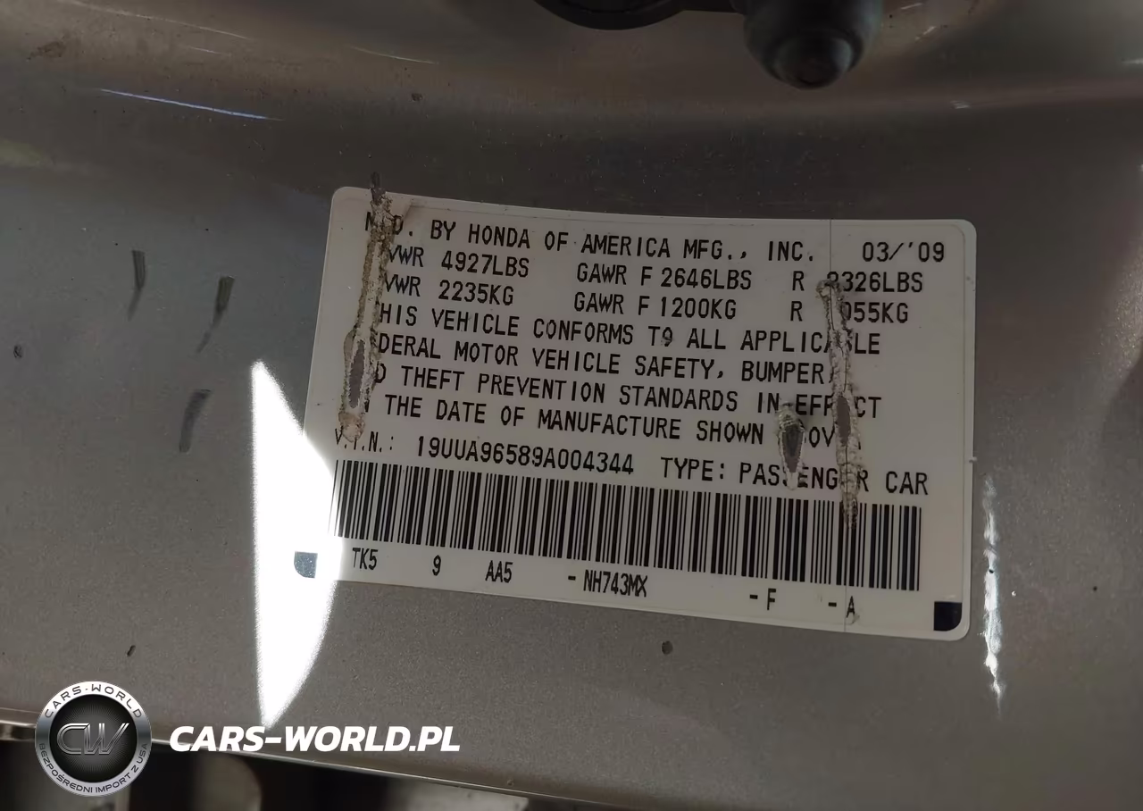 2009 Acura Tl 3.7 VIN:19UUA96589A004344 - 9