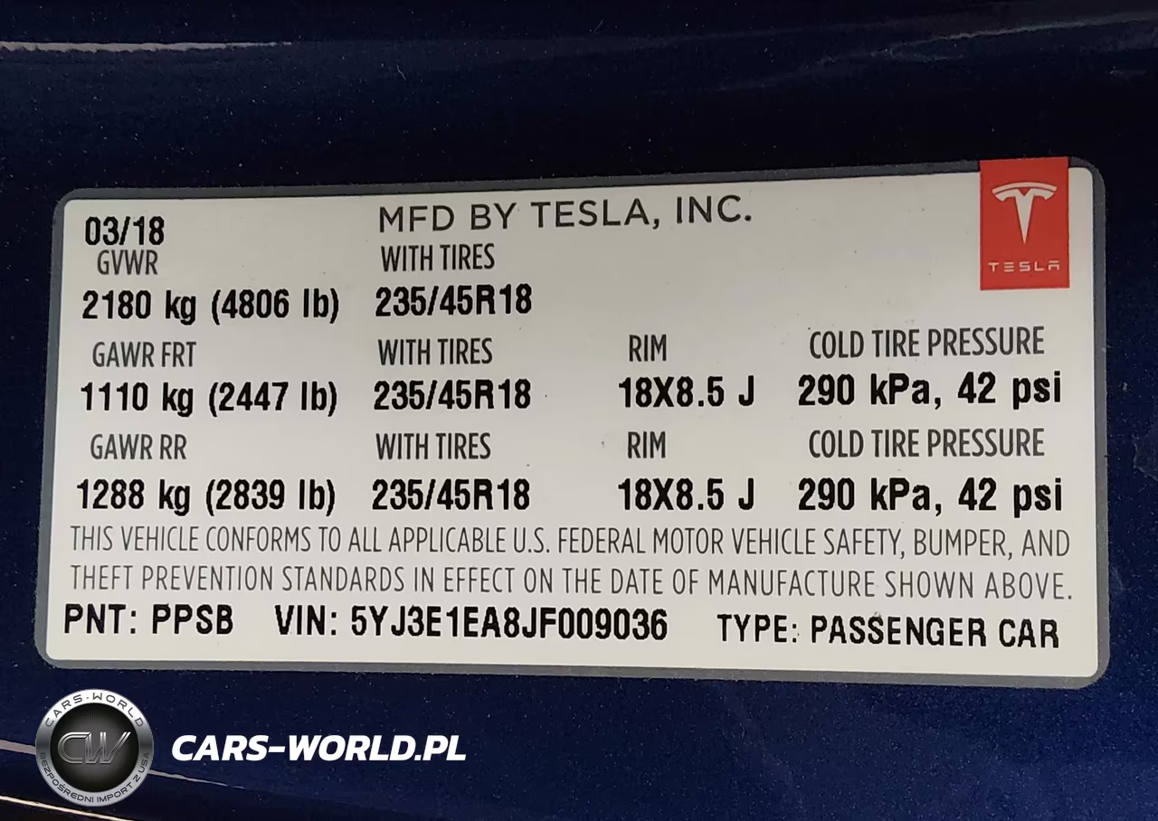 2018 Tesla Model 3 Long Range-Mid Range VIN:5YJ3E1EA8JF009036 - 9