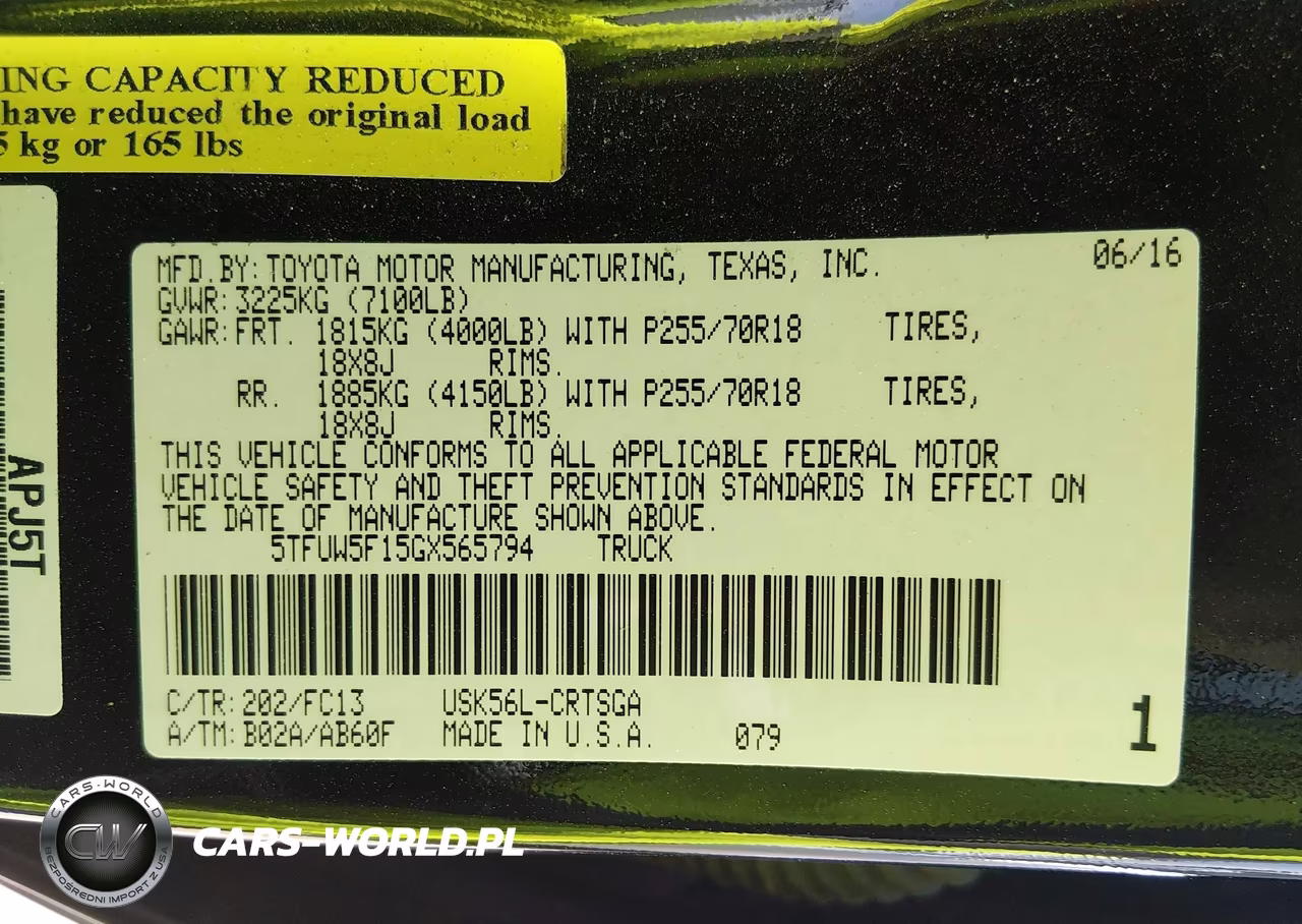 2016 Toyota Tundra Sr5 5.7L V8 VIN:5TFUW5F15GX565794 - 9