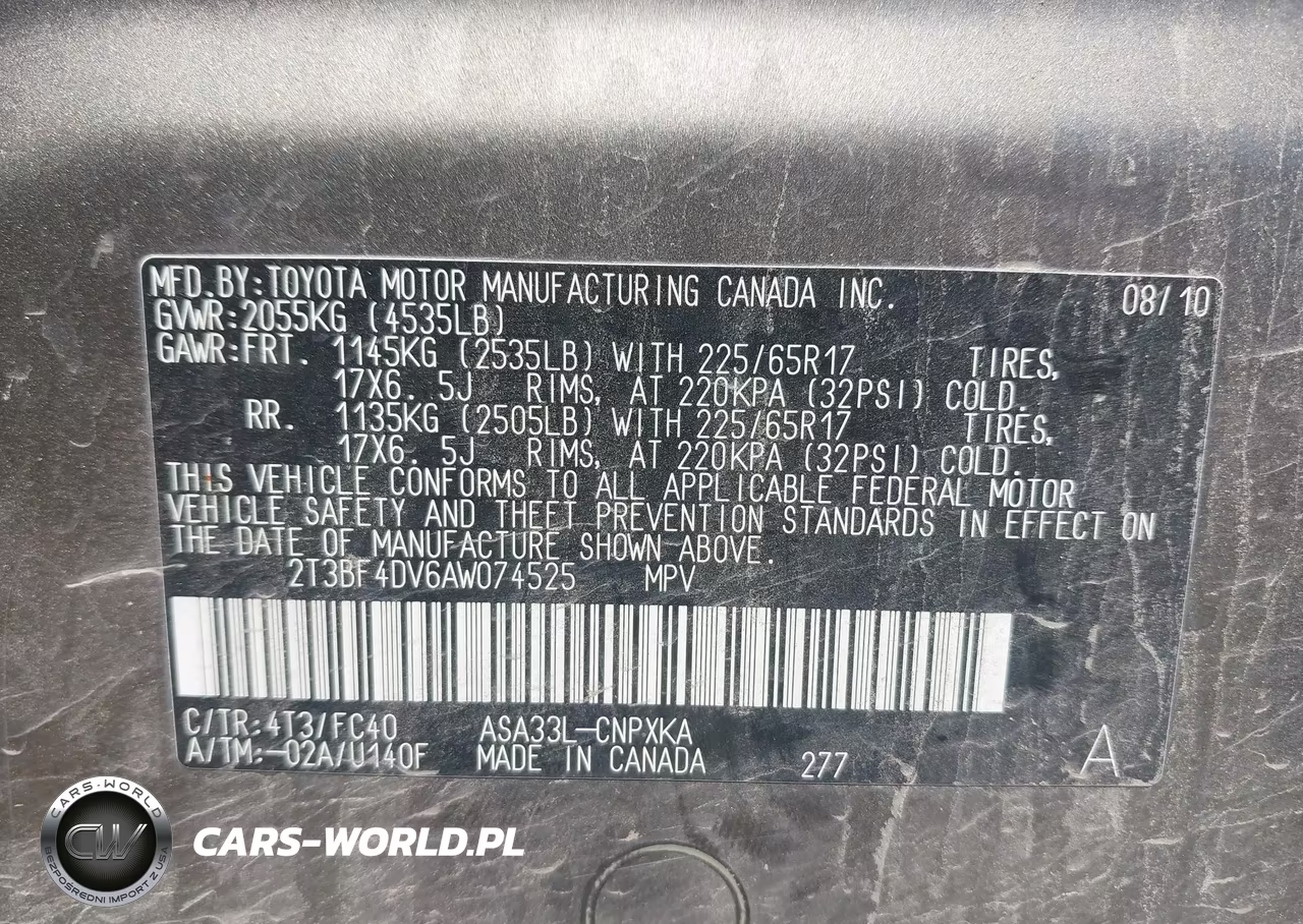 2010 Toyota Rav4 VIN:2T3BF4DV6AW074525 - 9