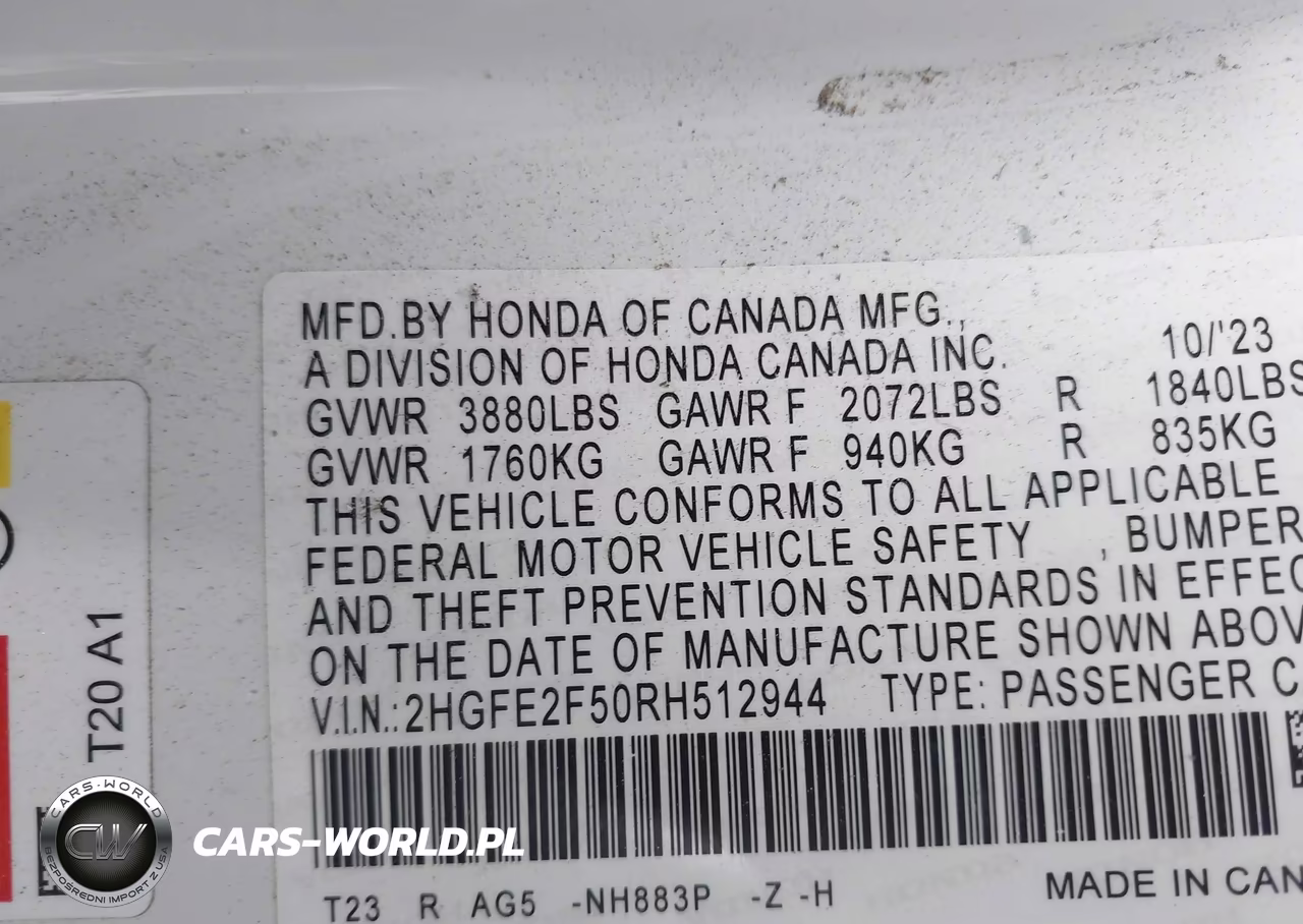 2024 Honda Civic Sport VIN:2HGFE2F50RH512944 - 9