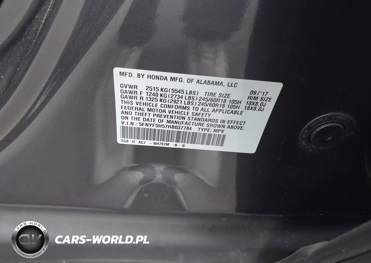 2017 Honda Pilot Ex-L VIN:5FNYF5H57HB037784 - 9