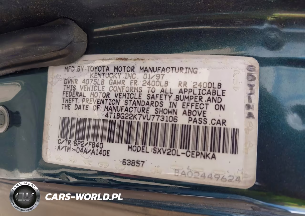 1997 Toyota Camry Le VIN:4T1BG22K7VU773106 - 9