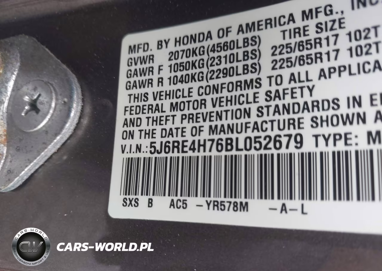 2011 Honda Cr-V Ex-L VIN:5J6RE4H76BL052679 - 9