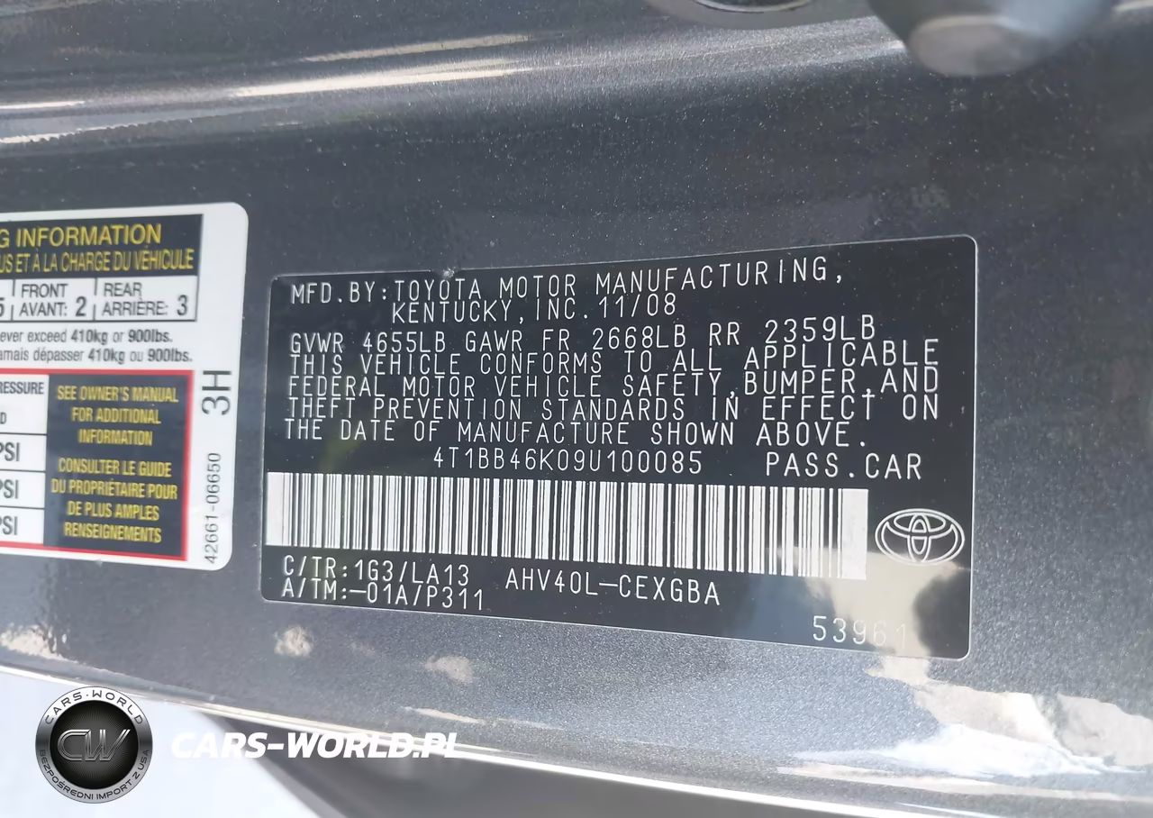 2009 Toyota Camry Hybrid VIN:4T1BB46K09U100085 - 9