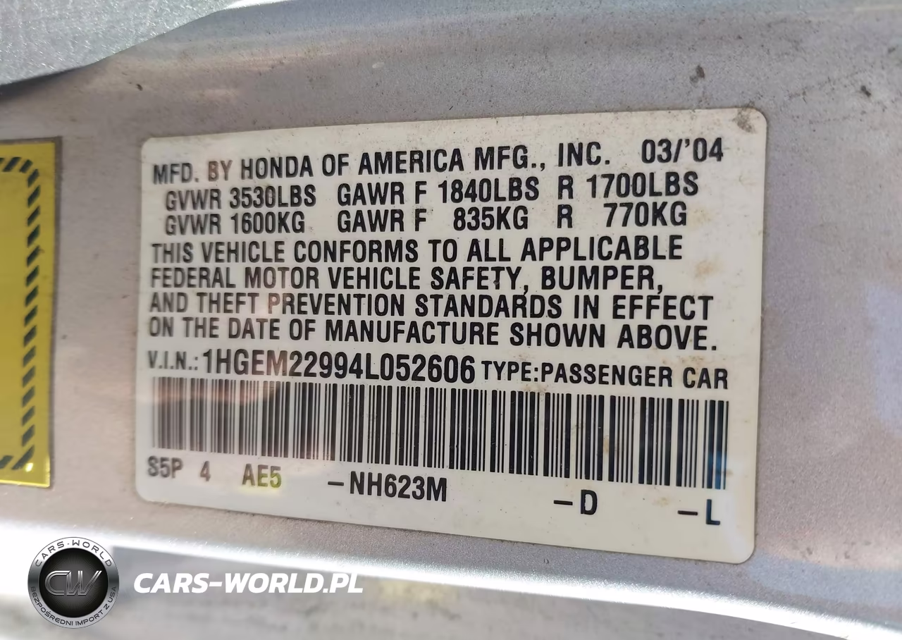 2004 Honda Civic Ex VIN:1HGEM22994L052606 - 9