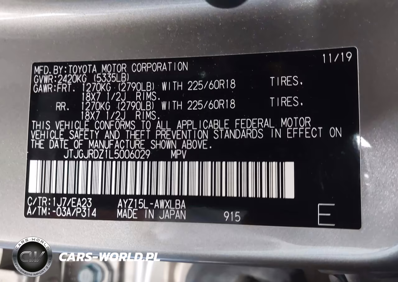 2020 Lexus Nx 300H VIN:JTJGJRDZ1L5006029 - 9