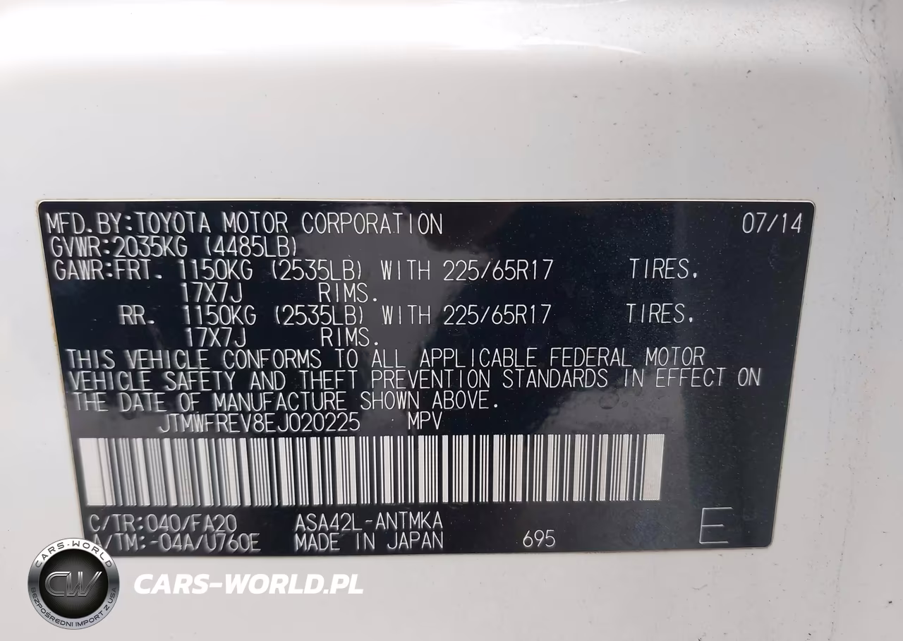 2014 Toyota Rav4 Xle VIN:JTMWFREV8EJ020225 - 9