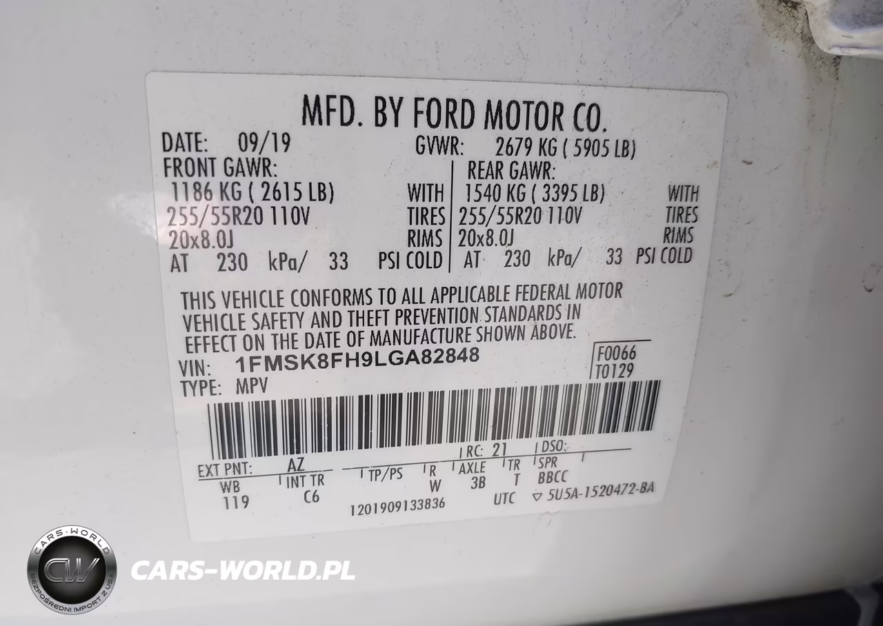 2020 Ford Explorer Limited VIN:1FMSK8FH9LGA82848 - 9