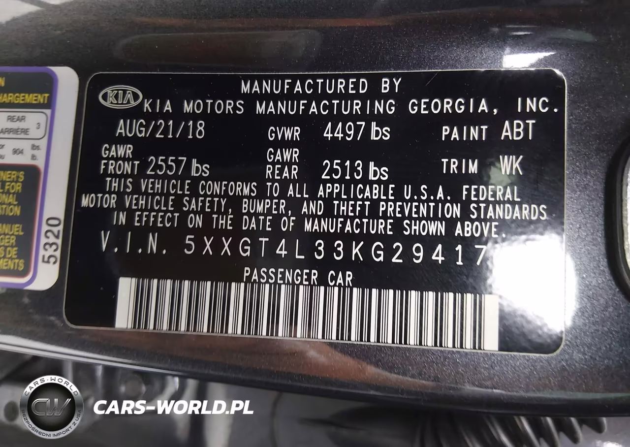 2019 Kia Optima S VIN:5XXGT4L33KG294174 - 9