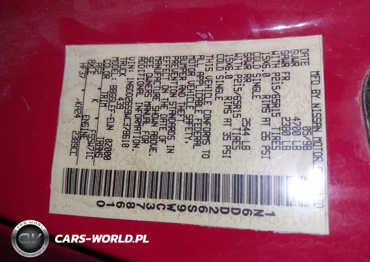 1998 Nissan Frontier Se-Xe VIN:1N6DD26S9WC378610 - 9