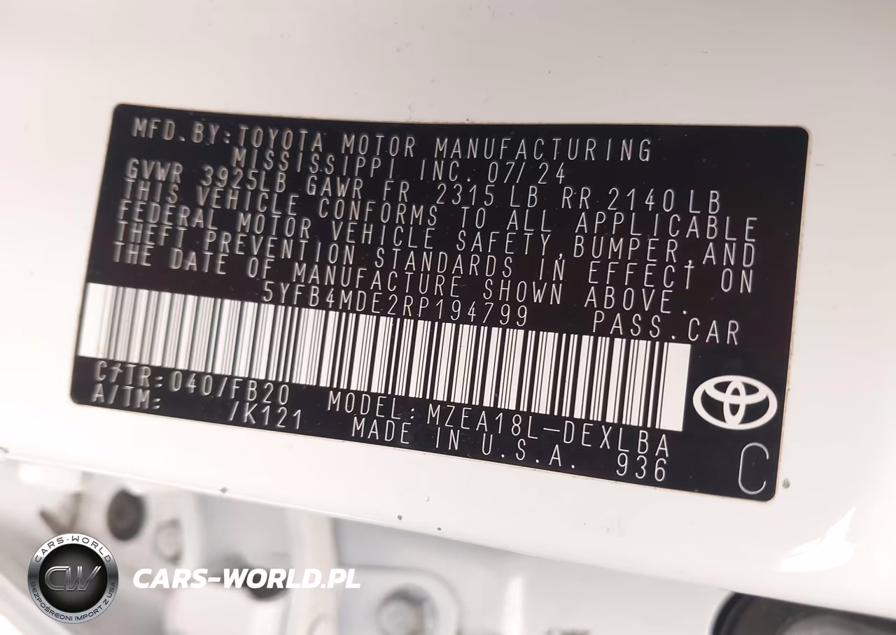 2024 Toyota Corolla Le VIN:5YFB4MDE2RP194799 - 9