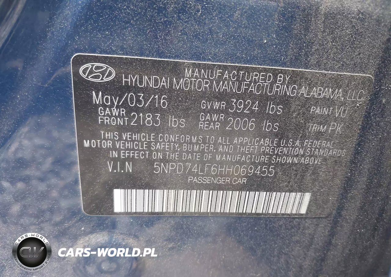 2017 Hyundai Elantra Se VIN:5NPD74LF6HH069455 - 9