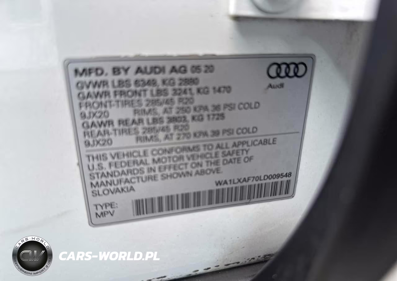 2020 Audi Q7 Premium Plus VIN:WA1LXAF70LD009548 - 9