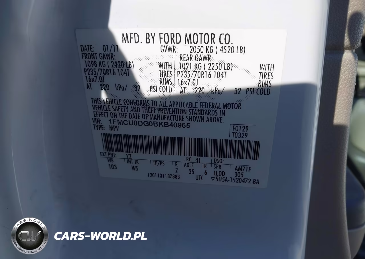 2011 Ford Escape Xlt VIN:1FMCU0DG0BKB40965 - 9