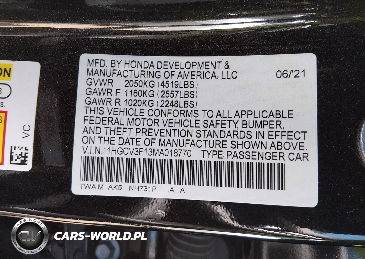 2021 Honda Accord Hybrid VIN:1HGCV3F13MA018770 - 9