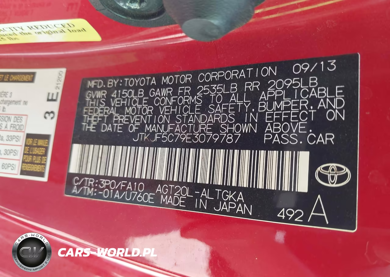 2014 Scion Tc VIN:JTKJF5C79E3079787 - 9