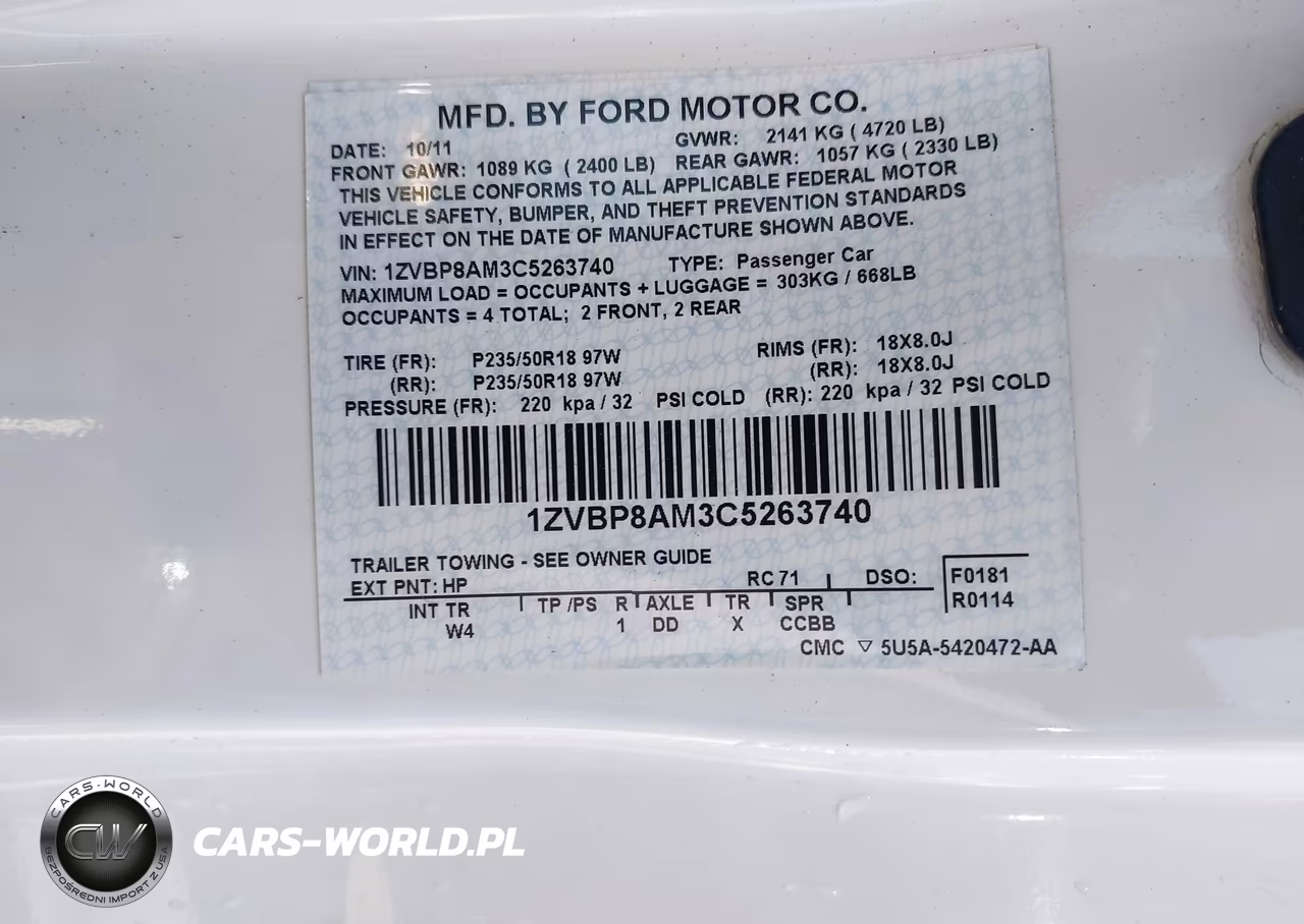 2012 Ford Mustang V6 Premium VIN:1ZVBP8AM3C5263740 - 9