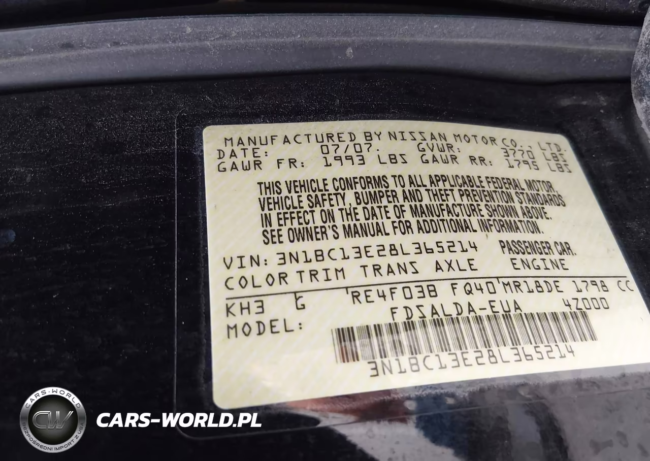 2008 Nissan Versa 1.8 S VIN:3N1BC13E28L365214 - 9