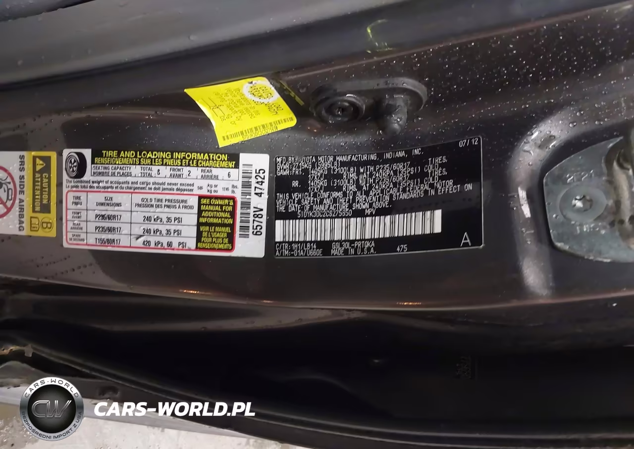 2012 Toyota Sienna Xle V6 8 Passenger VIN:5TDYK3DC2CS275650 - 9