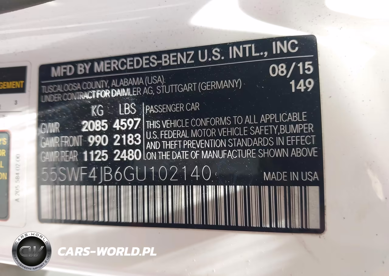 MERCEDES-BENZ C 300 VIN:55SWF4JB6GU102140 - 9