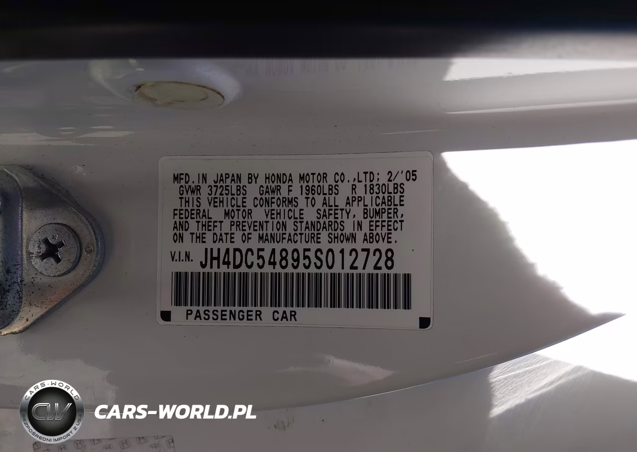 2005 Acura Rsx VIN:JH4DC54895S012728 - 9